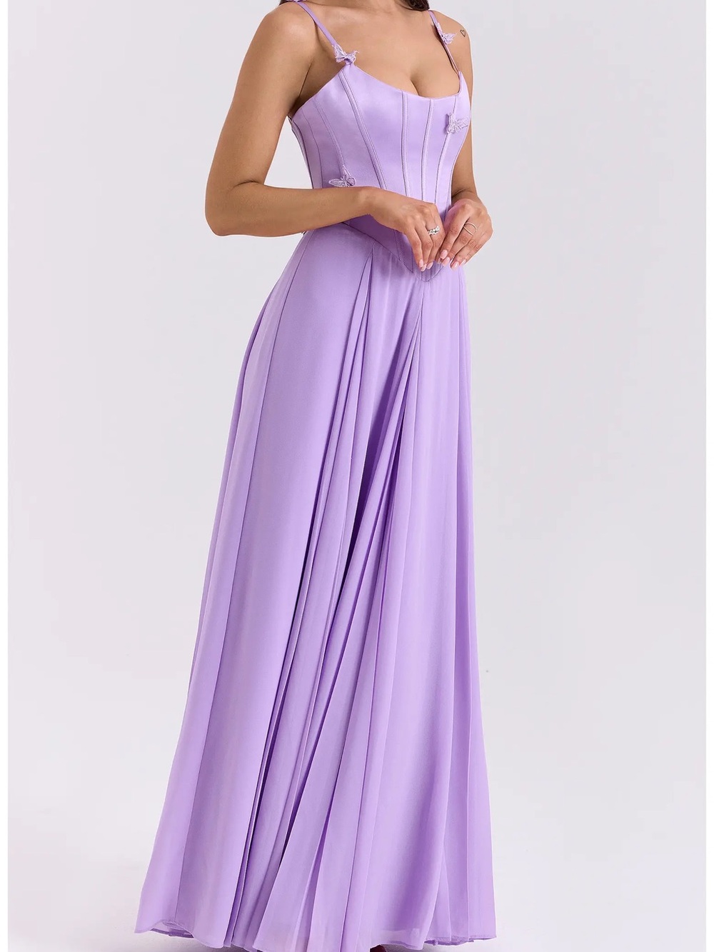 House of CB Lilac Butterfly-Detail Corset Maxi Dress - Picture 3 of 3